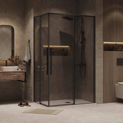 Душевой уголок Grossman Galaxy 300.K33.01.1110.21.10 110х100 стекло прозрачное профиль черный матовый без поддона - фото 3