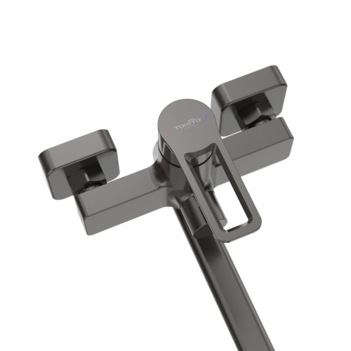 Смеситель для ванны Tokito KOBE TOK-KOB-1015 настенный вороненая сталь - фото 3