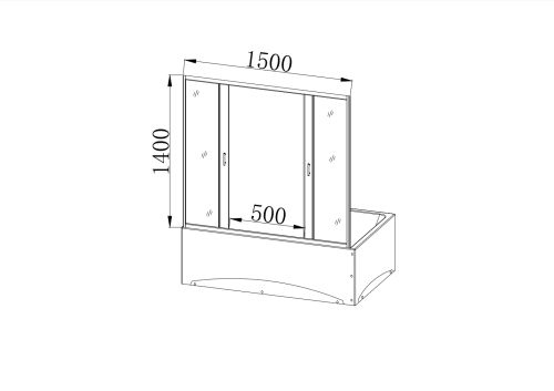 Душевая шторка на ванну Taliente TA-1514CP 150х140 стекло прозрачное профиль хром глянцевый ориентация универсальная - фото 4