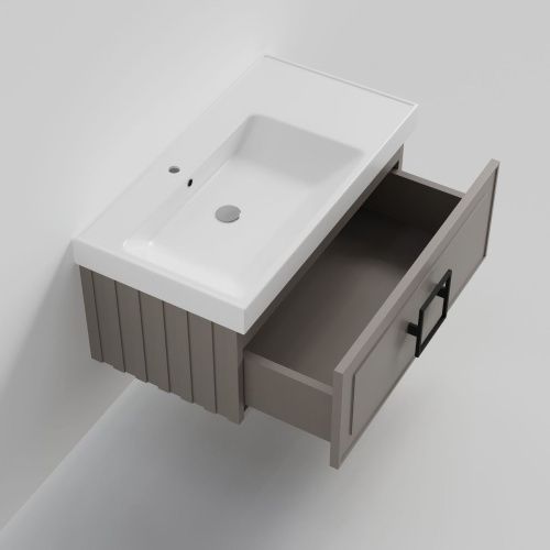 Тумба с раковиной La Fenice CUBO NFNC-01-CUB-C-90-3-90L 90х50 подвесная цвет бежевый - фото 2