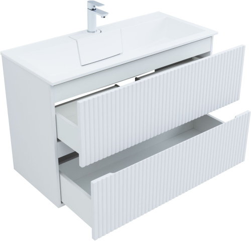 Тумба под раковину Aquanet Джейн 00313288 99х44х64 напольная/подвесная цвет белый - фото 2