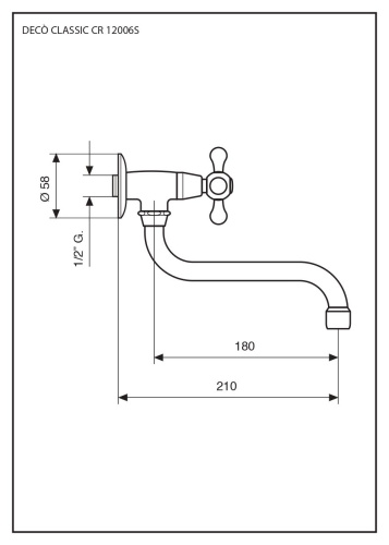 Смеситель для кухни Emmevi Deco Classic 12006S/BR настенный бронза - фото 2