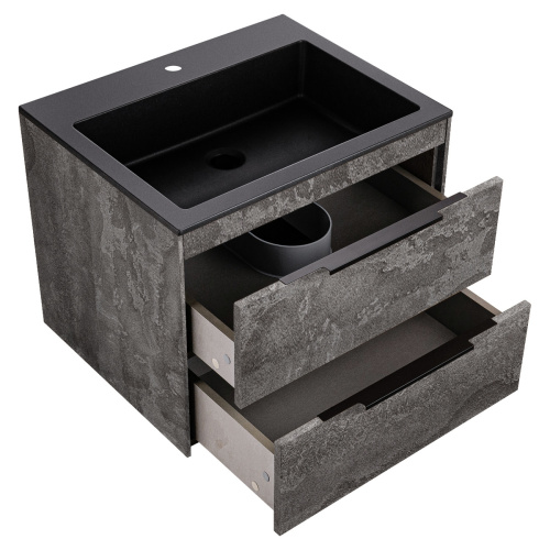 Тумба под раковину Vincea Chiara 2D VMC-2C2600GS 59х48х48 подвесная цвет серый - фото 3