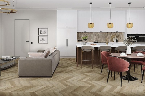 Кварцвиниловая плитка Damy Floor CHEVRON LVT DF05-Ch-LVT Сен-Жермен толщина 0.25 см 43 класс 600х127 - фото 5