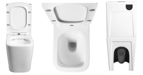 Унитаз напольный с бачком Cerutti SPA CT10314 белый с сиденьем микролифт безободковый каскадный смыв - фото 4