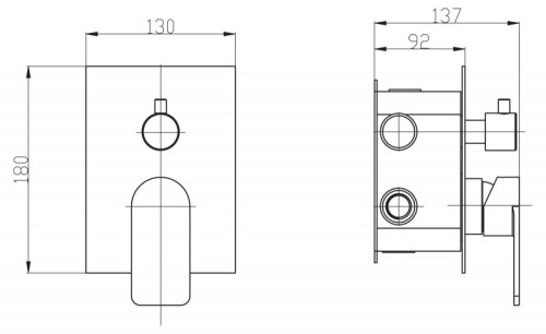 Смеситель BelBagno NOVA NOV-SDMC-IN встраиваемый в стену сатин - фото 2