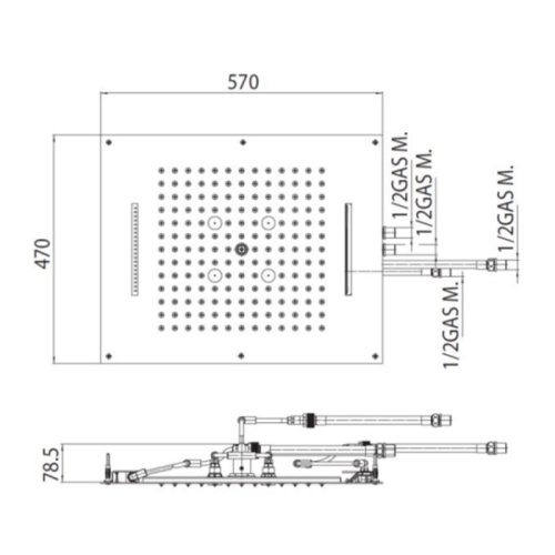 Верхний душ Bossini Dream H38928.073 черный матовый - фото 2