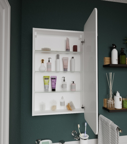 Зеркало-шкаф 1MarKa Nuvo У83224 50х14х90 подвесной цвет белый - фото 4