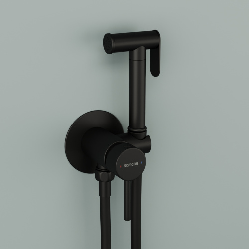 Гигиенический душ со смесителем Sancos Start SC1001MB черный - фото 3