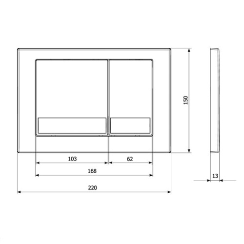 Клавиша смыва механическая KK POL M06 SPP/028/WS/K цвет оружейная сталь - фото 2