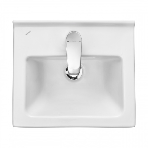 Раковина из сантехнического фарфора Santeri Визит 131177S0011B0 36х41 подвесная цвет белый 1 отверстие под смеситель - фото 3