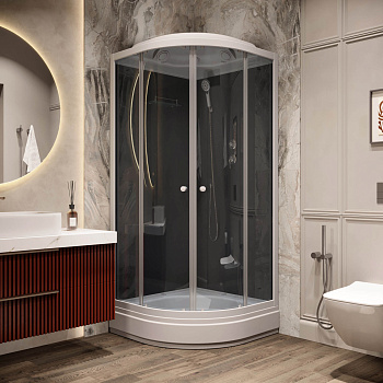 Душевая кабина Parly Classic CM101 100х100 четверть круга с крышей