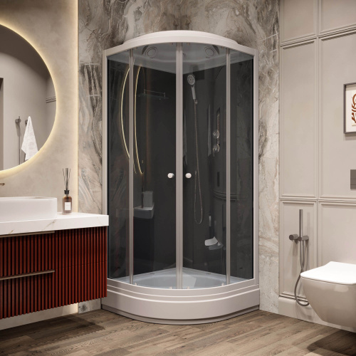 Душевая кабина Parly Classic CM101 100х100 четверть круга с крышей