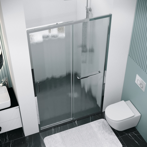 Душевая дверь Grossman Style 100.K33.05.120.10.02 120х195 стекло текстурное профиль хром глянцевый - фото 4