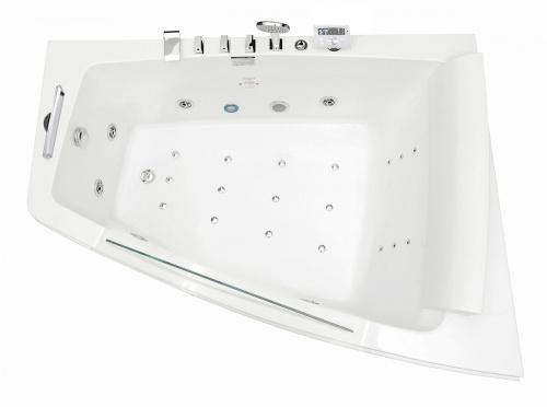 Ванна акриловая гидромассажная Gemy G9056 O R 170х130 пристенная асимметричная с каркасом - фото 2
