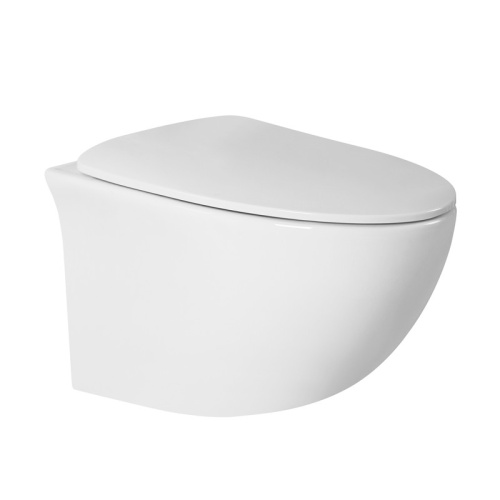 Унитаз подвесной Bond Oval F05-10 белый с сиденьем микролифт безободковый душевой смыв