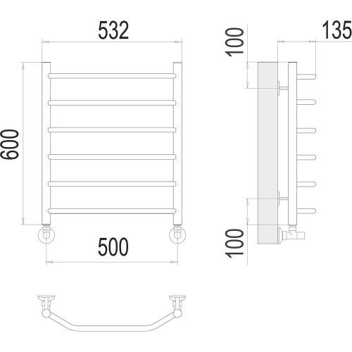 Полотенцесушитель Terminus 4670078530080 53х60 водяной хром - фото 3