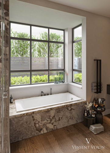 Ванна чугунная Vinsent Veron Devon VDV1807545H/E60327CH-AS 180х75 пристенная прямоугольная с ножками с ручками - фото 5