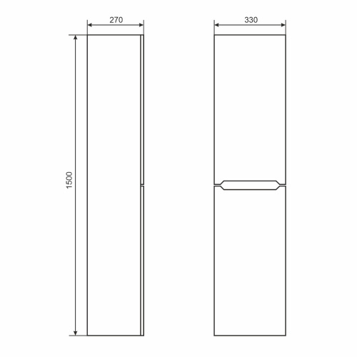 Шкаф-пенал Uperwood Tanos 29102022511 33х26х150 подвесной - фото 2