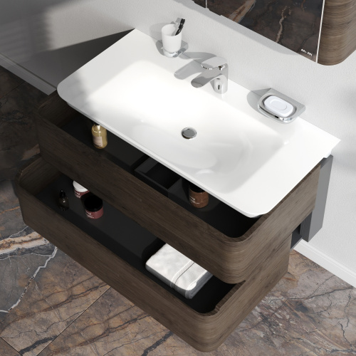 Тумба под раковину Am.Pm Sensation M30FHX1002TF 100х49х52 подвесная цвет табачный дуб - фото 4