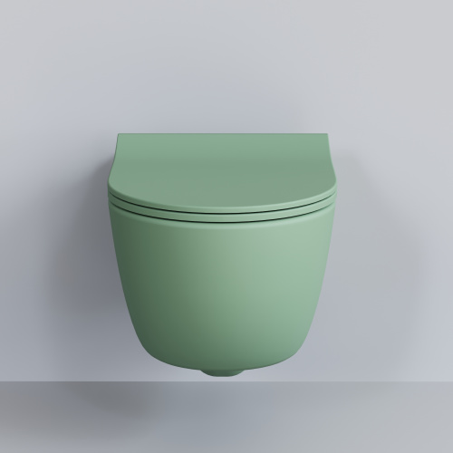 Унитаз подвесной Ambassador Abner 103T21001R-102T21001S мятный матовый с сиденьем - фото 3