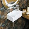 Раковина из сантехнического фарфора Melana A311L-803 30х20 подвесная цвет белый 1 отверстие под смеситель