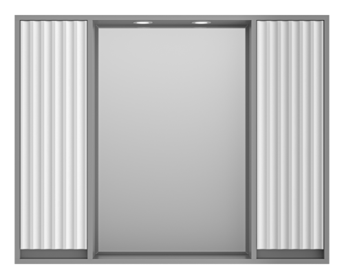 Зеркало-шкаф Brevita Balaton BAL-04100-01-01 98х14х80 подвесной цвет белый/серый - фото 2