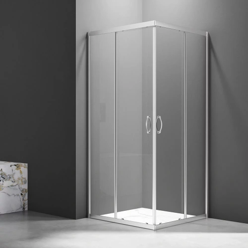 Душевой уголок Veconi Rovigo RV101-8090-01-C4 90х80 стекло прозрачное профиль хром глянцевый без поддона