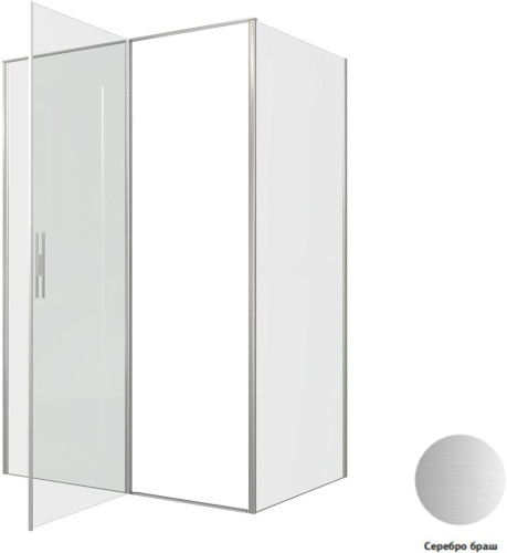 Душевой уголок Allen Brau Priority 3.31035.BA + 3.31044.BA 140х90 стекло прозрачное профиль серебро брашированное без поддона - фото 4