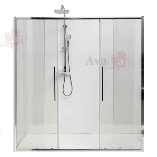 Душевая дверь AvaCan FC2-170 190х195 стекло прозрачное профиль хром глянцевый - фото 2