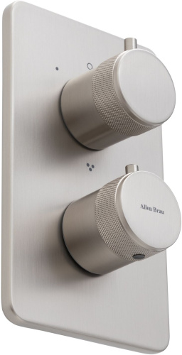Смеситель для ванны с душем Allen Brau Priority 5.31314-BN встраиваемый в стену никель с термостатом - фото 2