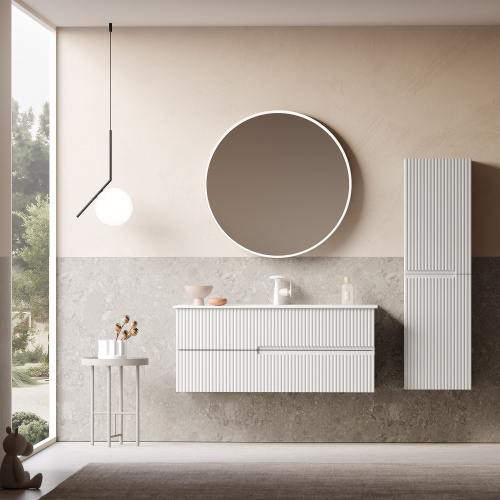 Шкаф-пенал Orka Moonlight 3001318 40х27х138 подвесной цвет белый матовый - фото 3