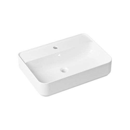 Раковина из сантехнического фарфора Lavinia Boho Bathroom Sink Slim 33311008 60х40 накладная цвет белый 1 отверстие под смеситель - фото 2