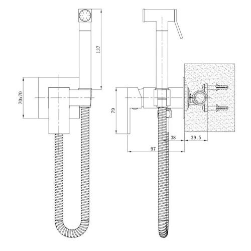 Гигиенический душ со смесителем Esko SAMARA SMHSMR хром - фото 3