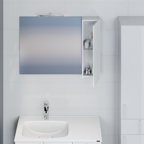 Зеркало-шкаф СанТа Вега 700453 90х14х65 подвесной цвет белый - фото 2