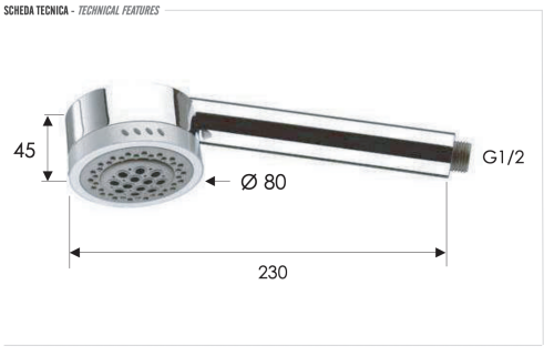 Душевая лейка Remer 321HGX округлая - фото 2