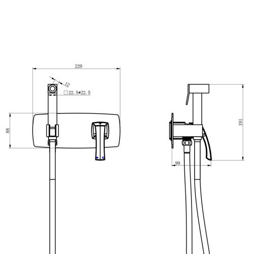 Гигиенический душ со смесителем LeMark Nubira LM6219ORB черный - фото 3