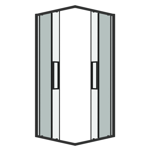 Душевой уголок Grossman Cosmo 300.K33.02.1010.21.00 100х100 стекло прозрачное профиль черный матовый без поддона - фото 2