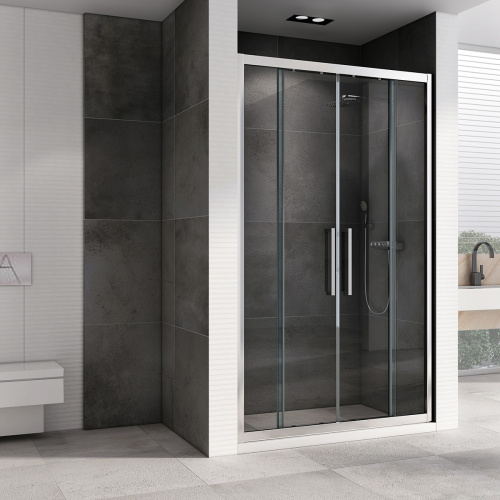 Душевая дверь Abber Schwarzer Diamant AG33140H 140х195 стекло прозрачное профиль хром глянцевый - фото 2