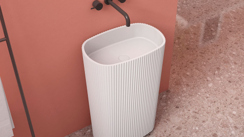 Раковина из искусственного камня Zenon Olympia 4000.000.000.000.39681 55х36 напольная цвет белый матовый - фото 3