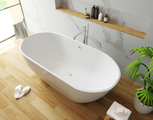 Ванна из литьевго мрамора Taliente Nemi NE15075 150х75 отдельностоящая овальная без каркаса - фото 2