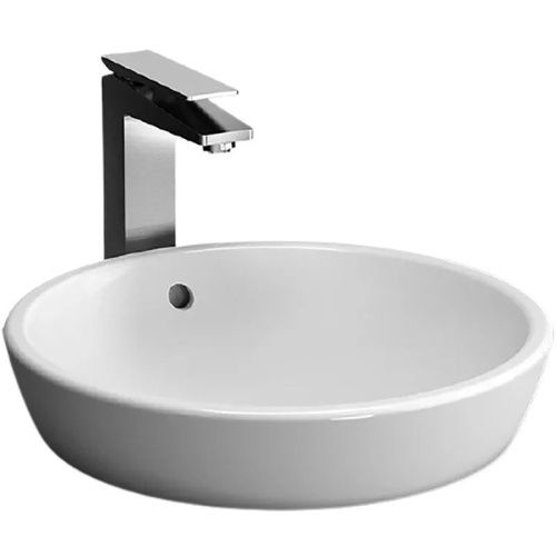 Раковина из сантехнического фарфора Vitra Metropole 5940B003-0012 50х50 накладная цвет белый без отверстий под смеситель