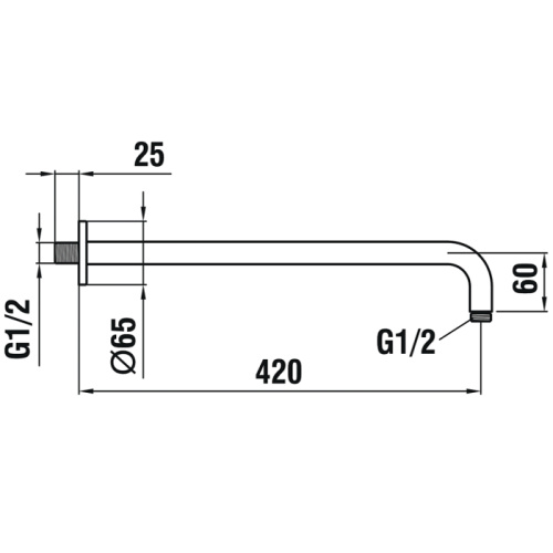 Кронштейн для верхнего душа Laufen  HF960109100001 хром - фото 2