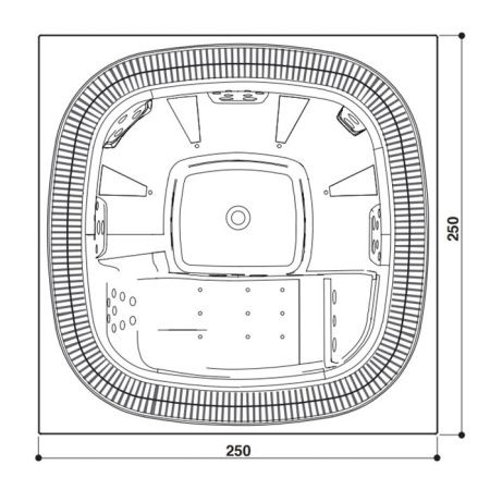 Минибассейн Jacuzzi Enjoy 944503052 250х250 квадратный встраиваемый на 6 человек, 38 форсунок, 15 аэро
