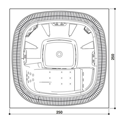 Минибассейн Jacuzzi Enjoy 944503052 250х250 квадратный встраиваемый на 6 человек, 38 форсунок, 15 аэро - фото 2