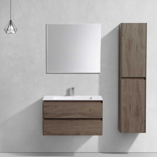 Тумба под раковину Vincea Luka VMC-2L800RO 79х48х47 подвесная цвет коричневый - фото 3