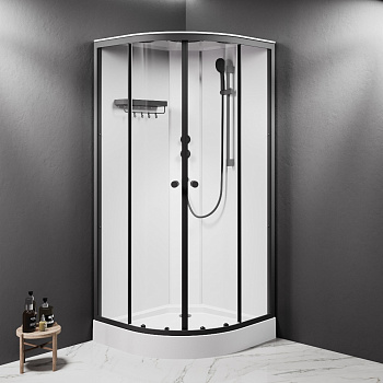 Душевая кабина Am.Pm X-Joy W94C-401-090BT 90х90 четверть круга без крыши ориентация универсальная
