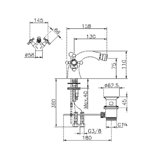 Смеситель Cisal Victorian VT00055027 на биде бронза - фото 2