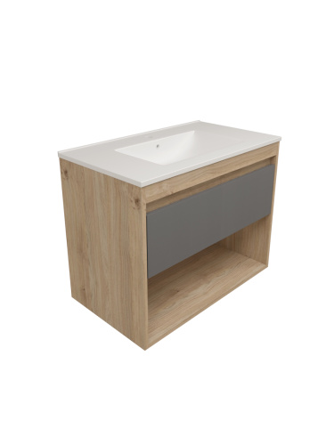 Фасад для тумбы под раковину Teymi Vitra T60415 77х2х23 цвет графит - фото 2