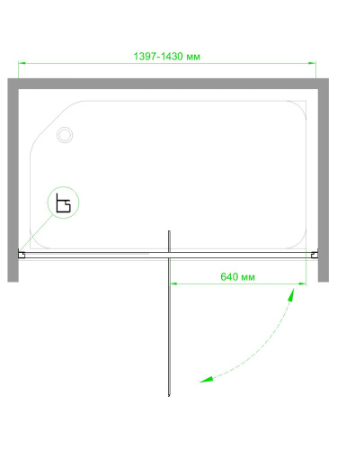 Душевая дверь Royal Bath HV RB140HV-C-CH 140х185 стекло рифленое профиль хром глянцевый - фото 3